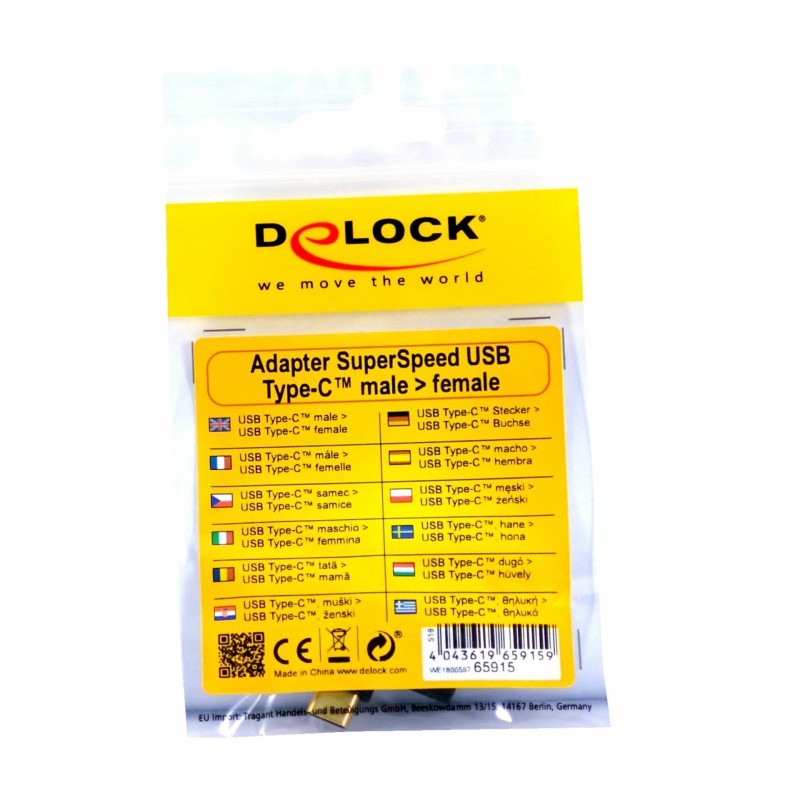 Adapter USB C 3.1 Gen 2 M - USB C Ž kotni-horiz. Delock 9749042