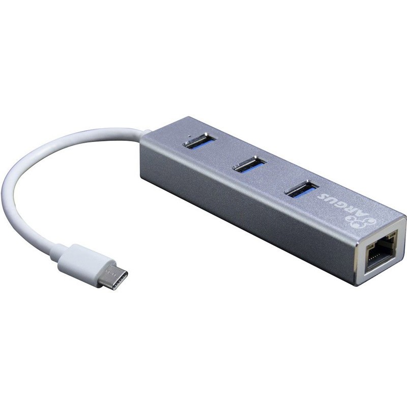 Adapter INTER-TECH Argus IT-410-S (RJ45, 3× USB 3.0, USB-C LAN)