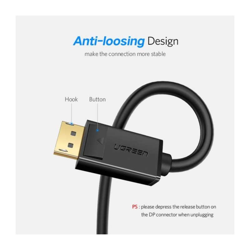 Ugreen DisplayPort 1.2 kabel 1.5M, 10245