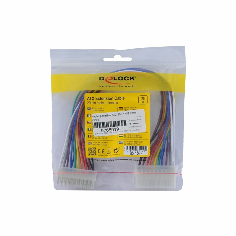Adapter podaljšek ATX 20pin M/Ž 20cm Delock 9765019