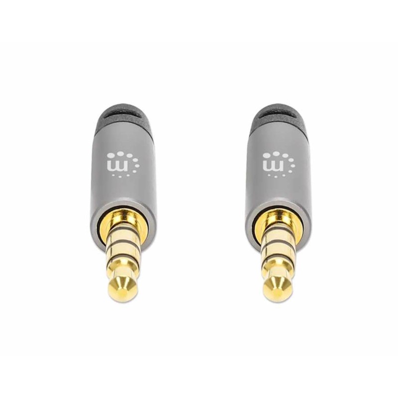 Kabel 3,5 mm Stereo moški/moški MANHATTAN, 1 m, črno/srebrna
