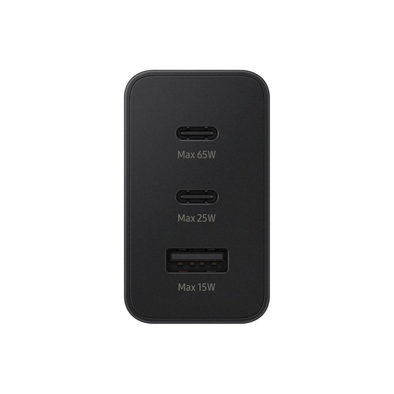 Polnilec Samsung 2x Type-C + 1x USB-A 65W, črn