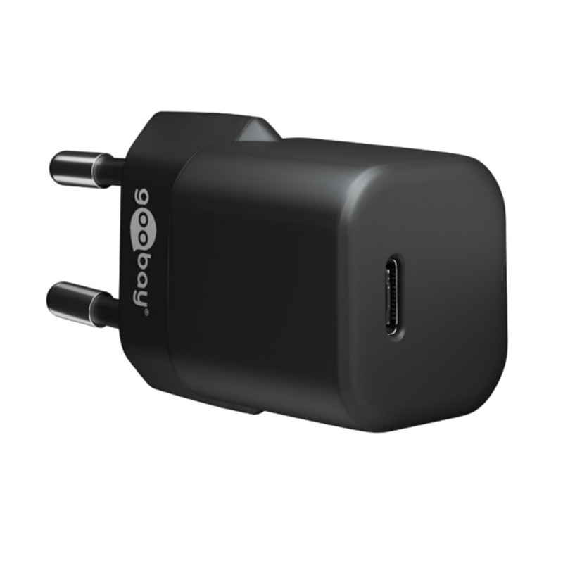 Napajalni adapter Goobay 30W USB-C PD GaN Fast Charger Nano, črn
