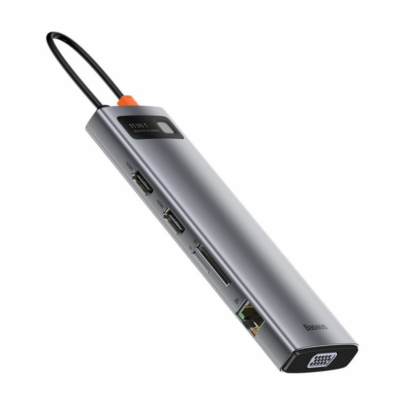 Priklopna postaja Baseus CAHUB-CT0G, 11v1, USB-C, siva