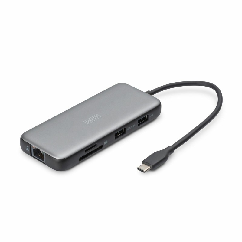Priklopna postaja Digitus DA-70915, USB-C 3.2, 8v1, siva