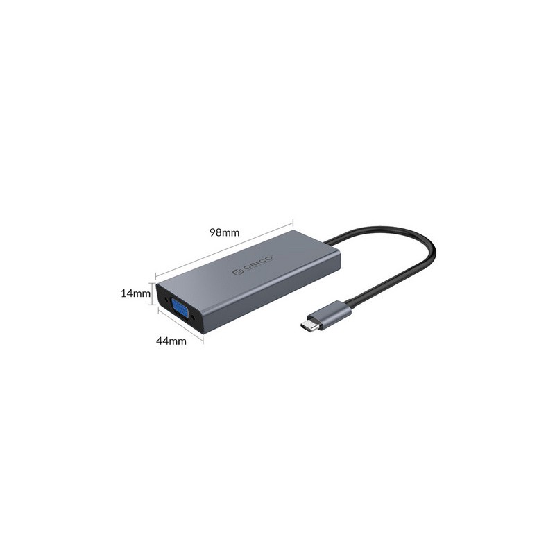 Priklopna postaja ORICO 5v1, USB-C USB 3.0, HDMI, VGA, avdio, PD 60W, MC-U501P