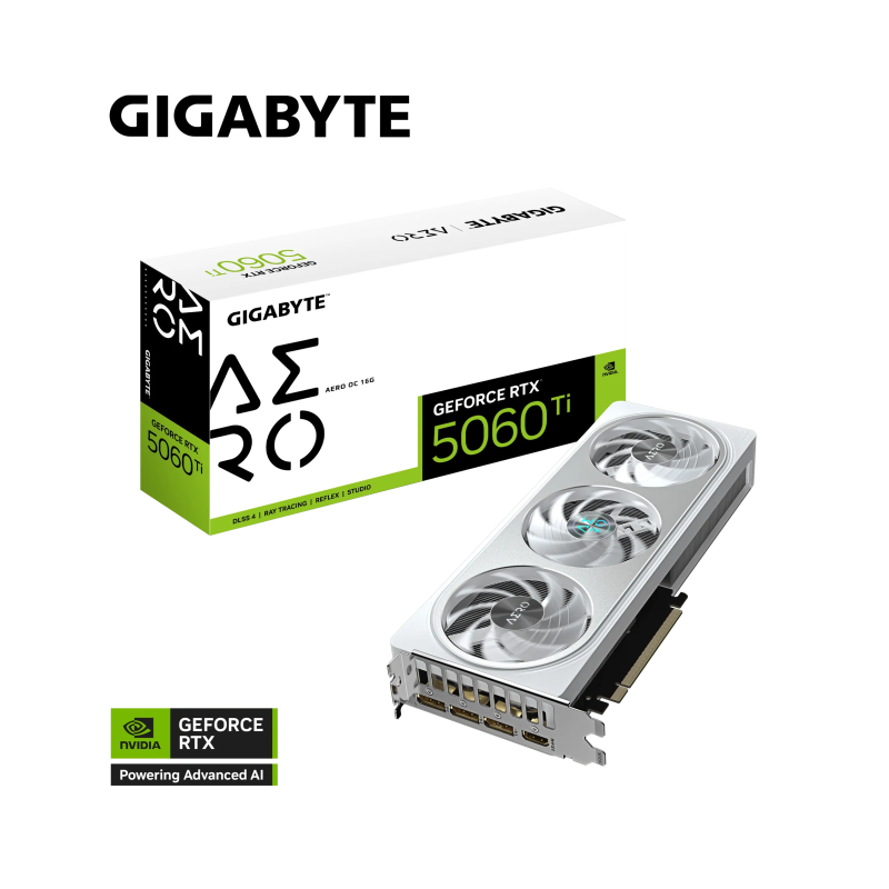 Grafična kartica GIGABYTE GeForce RTX 5060 Ti AERO OC, 16GB GDDR7