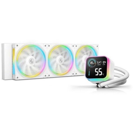 Vodno hlajenje Liquid Cooler DeepCool LQ360 ULTRA, 360mm, LCD, ARGB, bel