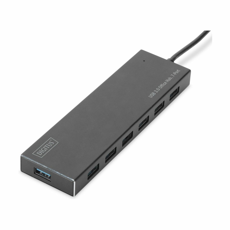 USB Hub Digitus DA-70241-1, USB-A 3.0 +AC adapter, alu