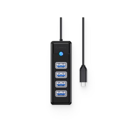 USB-C Hub Orico PW4U-C3-015 s 4-vhodi, USB 3.0, 0.15m, črn