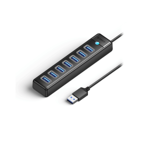 USB Hub ORICO PW7U-U3, USB 3.0, 1m, črn