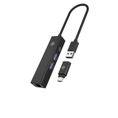 Hub Icy Box IB-HUB1439-LAN, 4-portni, USB-A/C 3.2