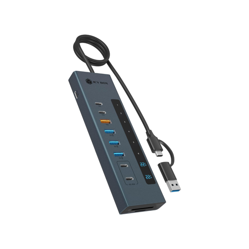 Hub IcyBox IB-HUB1742CR-C2PD, 11-v-1,  USB-C