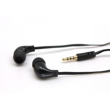 Slušalke ušesne stereo z mikrofonom EP-038B črne SBOX
