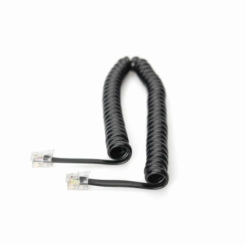 Telefonski kabel spirala 0.6m (4.0m) črn Digitus