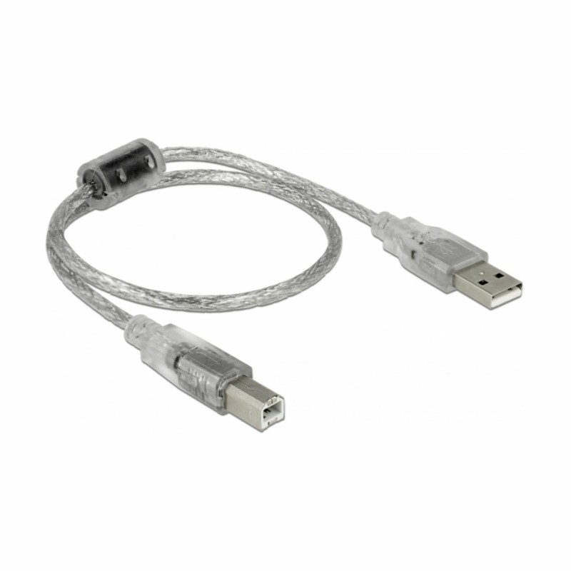 Kabel USB A-B   0,5m Delock dvojno oklopljen transparent 8519160