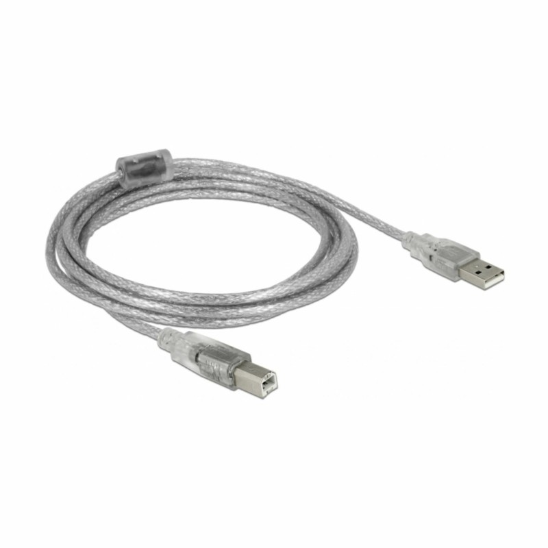 Kabel USB A-B  3m Delock dvojno oklopljen transparent s ferito 8519161