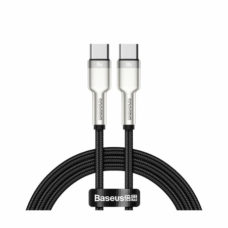 Kabel USB C-C 1m 100W 20V5A Cafule Metal črn pleten Baseus 8519238