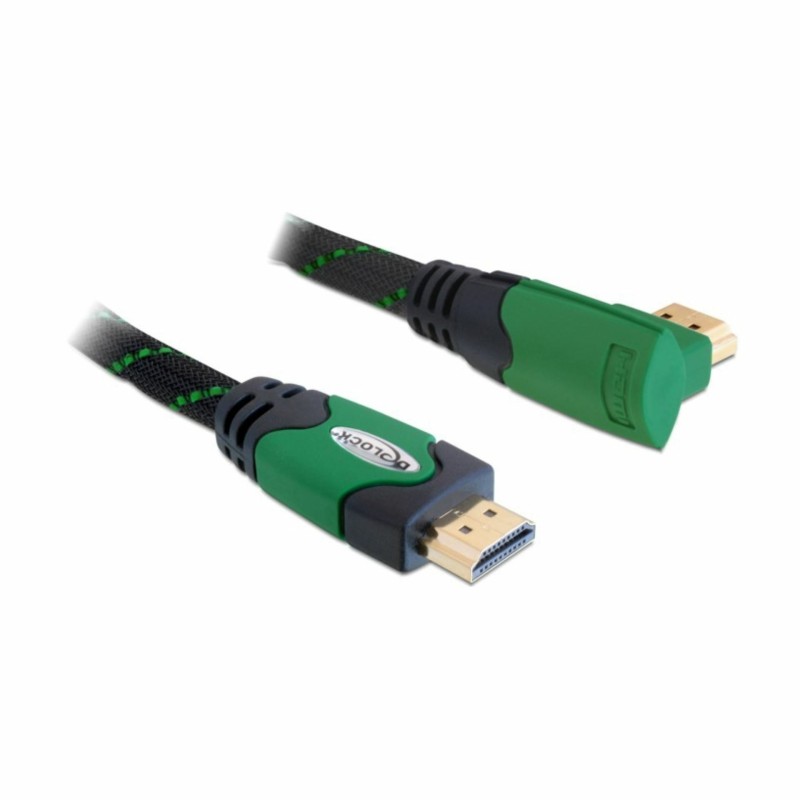 HDMI kabel z mrežno povezavo kotni 2m 4K zelen Delock 8530115