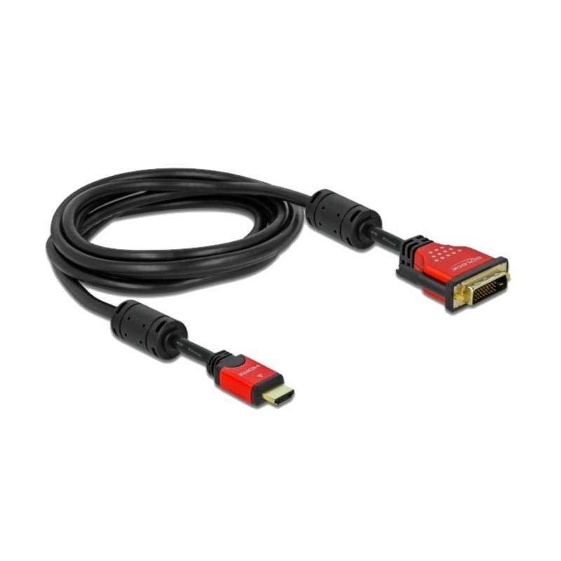 HDMI-DVI-D kabel 2m HighSpeed rdeč Delock 8530101