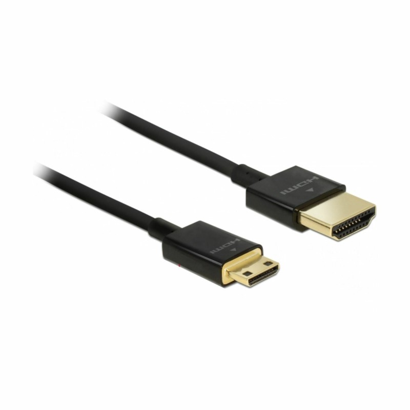 HDMI-HDMI Mini kabel z mrežno pove.  2m Delock črn 3D 4K slim 8530138