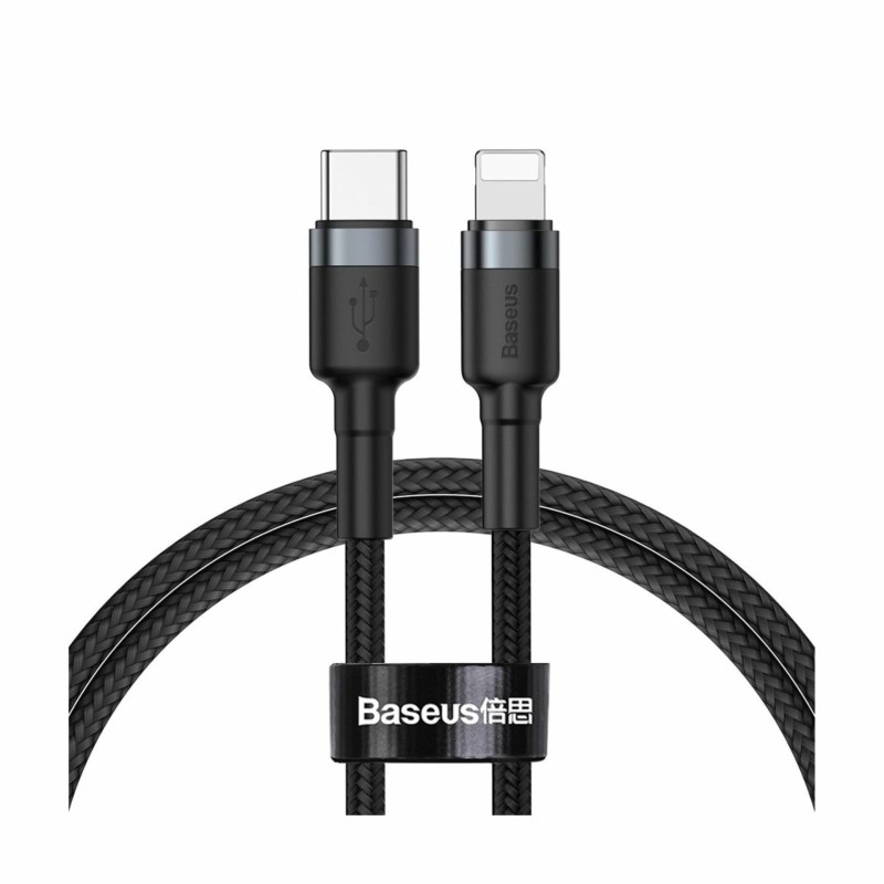 Kabel Apple USB C/Lightning 1m PD 20W Cafule siv+črn pleten Baseus 8556038