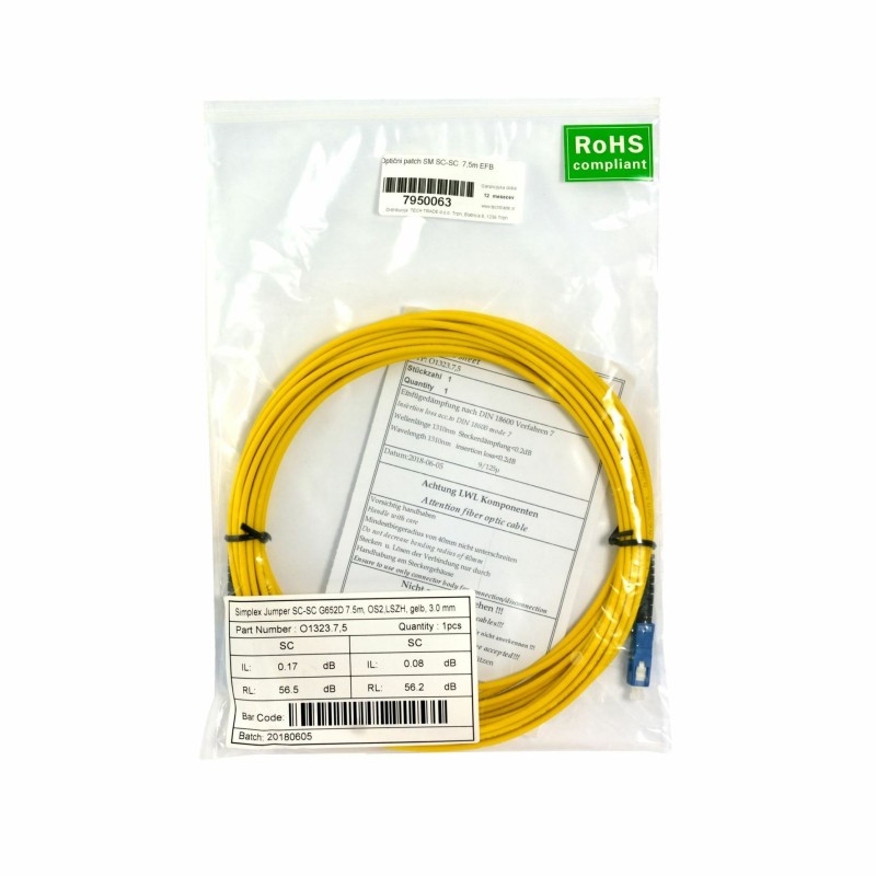 Optični patch SM SC-SC  7,5m EFB Simplex 7950063