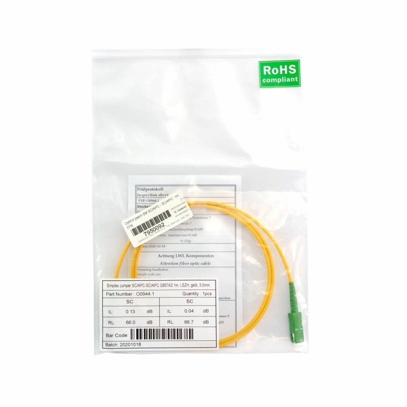 Optični patch SM SC/APC - SC/APC  1m EFB 7950092