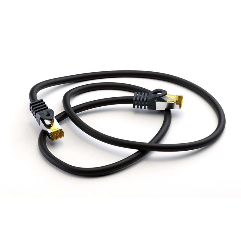 Kabel GOOBAY (91653) SFTP CAT 6A / S/FTP CAT 7 patch 15m črn mrežni povezovalni