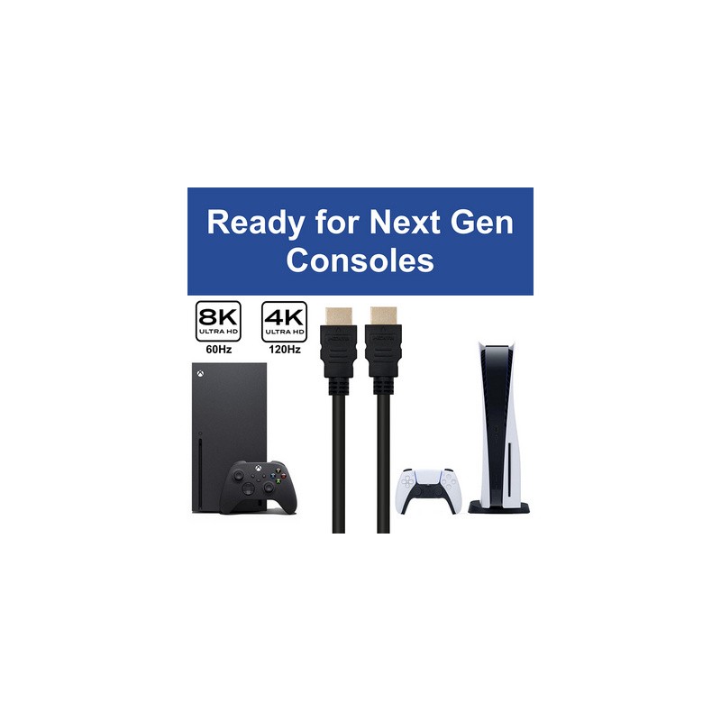 Kabel Ultra High Speed HDMI 2.1, 8K 60Hz, M/M, Ethernet, 1m, črn, Ewent EC1320,