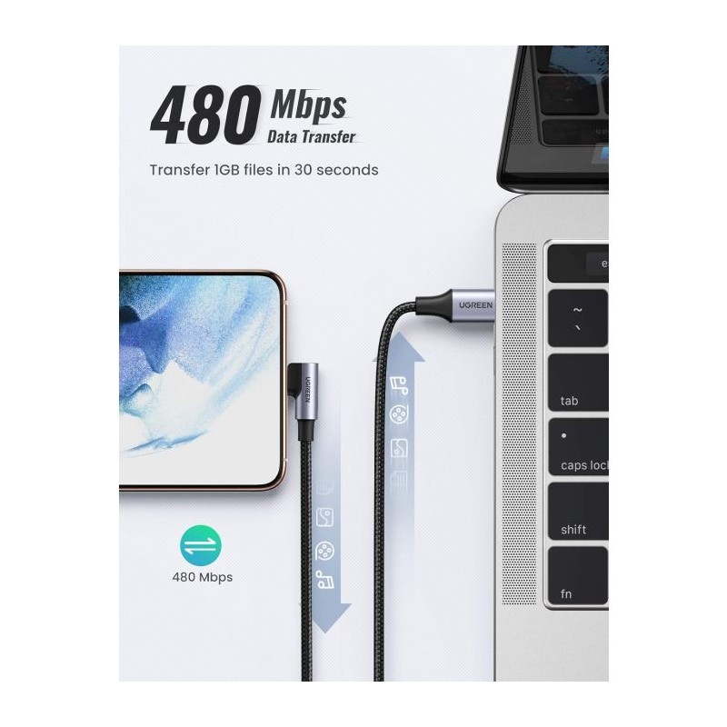 Kabel Ugreen USB-C na kotni USB-C 60W 3M