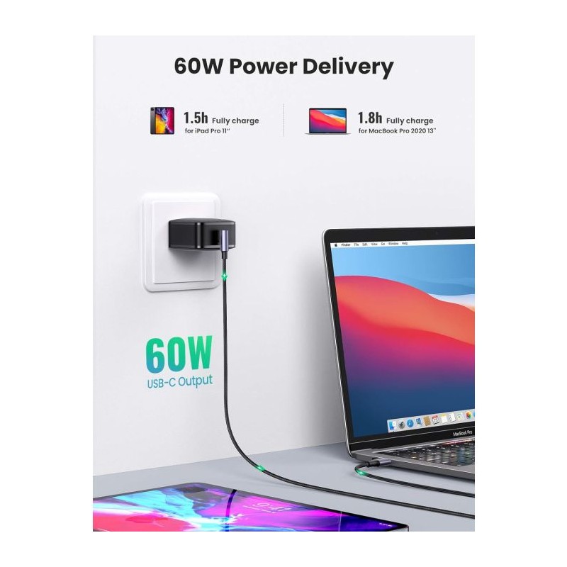 Kabel Ugreen USB-C na kotni USB-C 60W 3M
