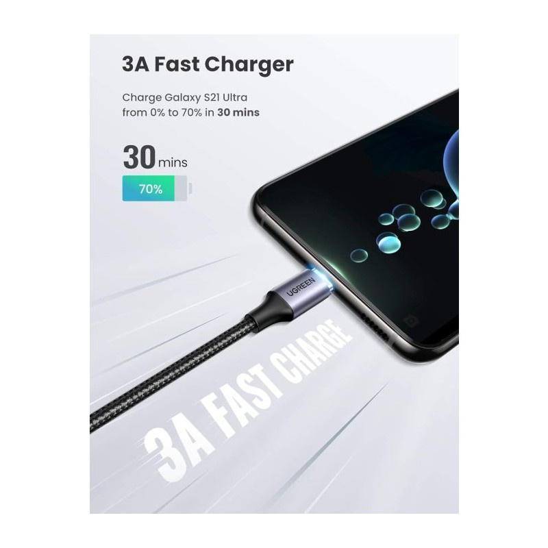 Kabel Ugreen USB-C na kotni USB-C 60W 3M