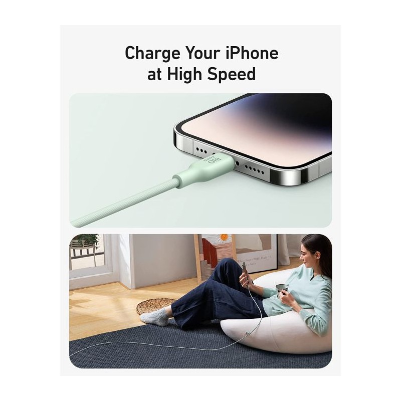 Kabel Anker 541, USB-C na Lightning,  0.9m zelen, A80A1G61