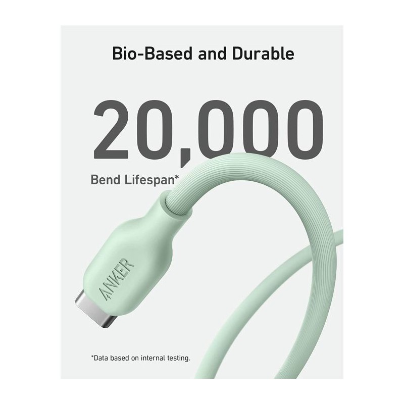 Kabel Anker 541, USB-C na Lightning,  0.9m zelen, A80A1G61