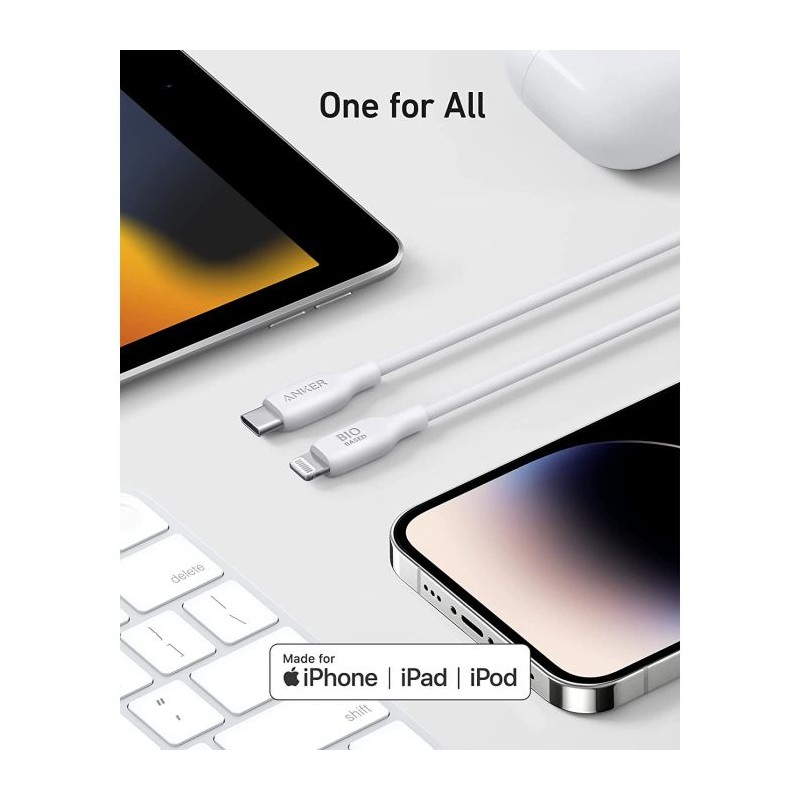 Kabel Anker 541, USB-C na Lightning , 1.8m bel, A80A2G21