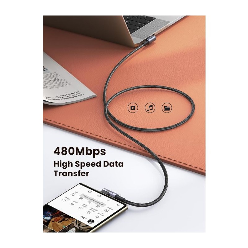 Kabel Ugreen kotni USB-C 60W, 2m, 70531