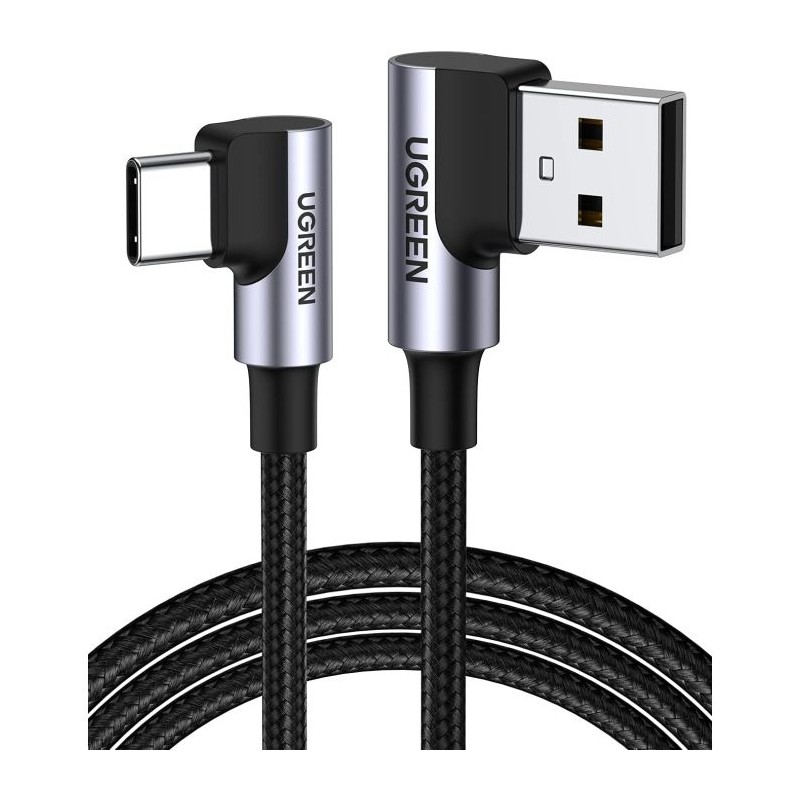 Kabel Ugreen USB v USB-C 90-stopinjski za hitro polnjenje, 1m, 20856