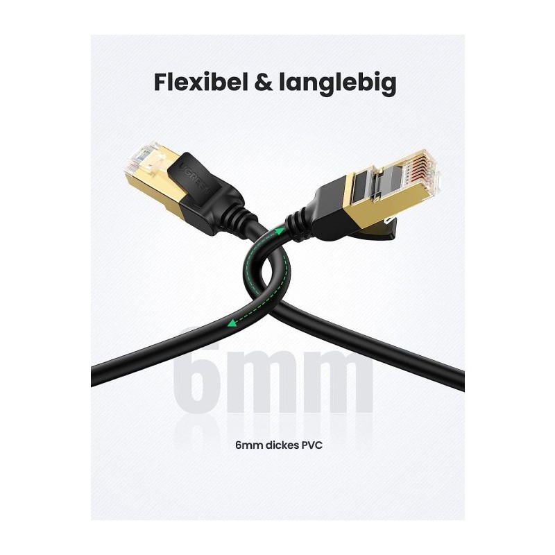 Mrežni kabel Ugreen Cat7 RJ45 10 Gbps, 600 Mhz/s 1m