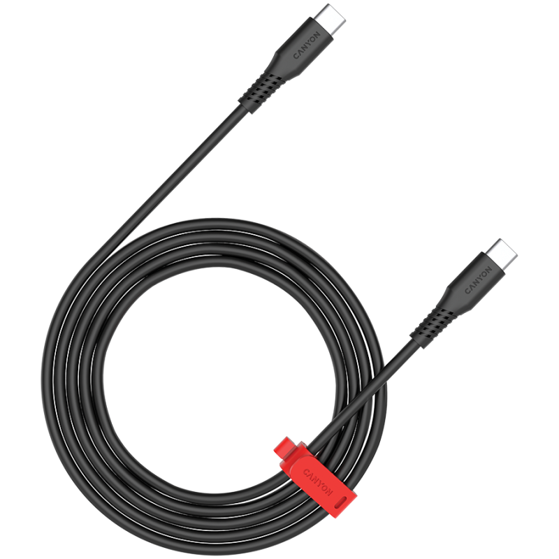 Kabel CANYON CC60SC, USB C-C, 60W, 1.2m, črn