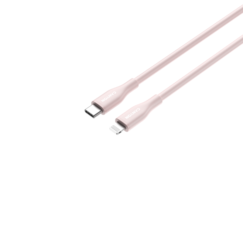 Kabel CANYON CLNM60, USB-C to Lightning, 60W, 1m, roza