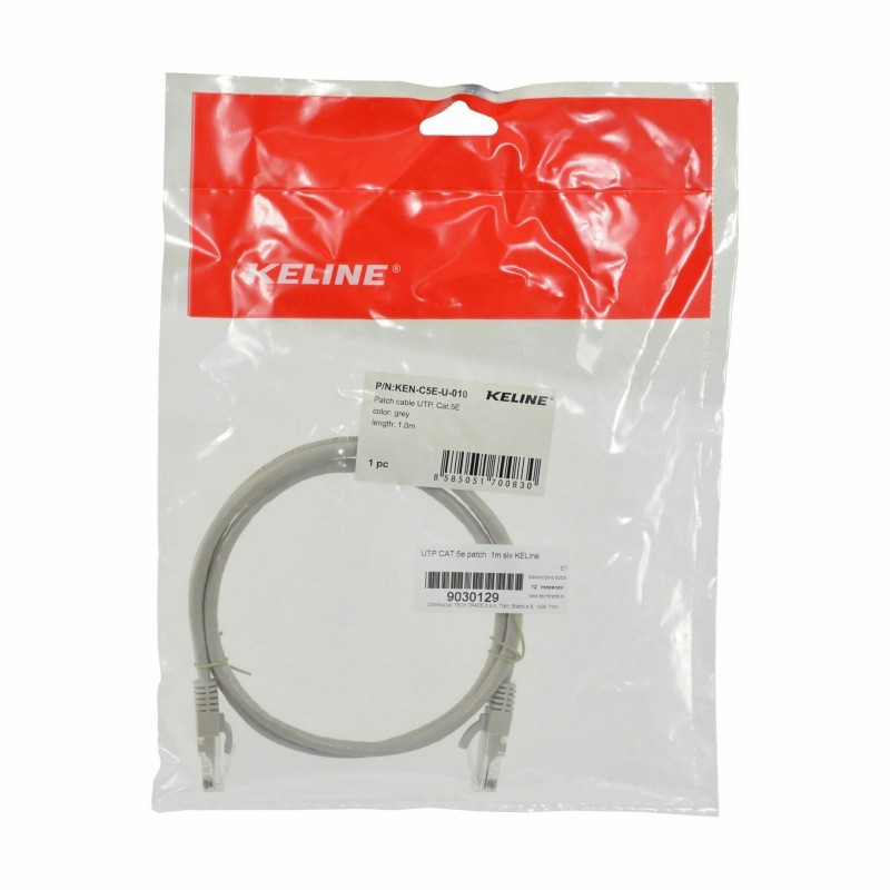 Mrežni kabel KELine patch UTP CAT.5e 1m siv, 9030129