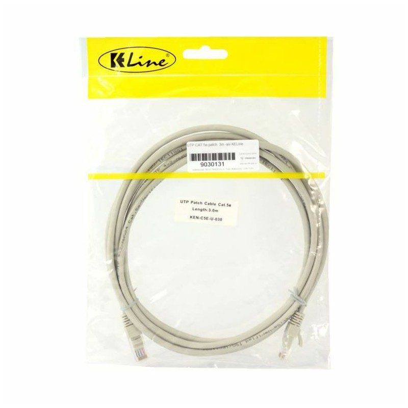 Mrežni kabel KELine patch UTP CAT.5e 3m siv, 9030131