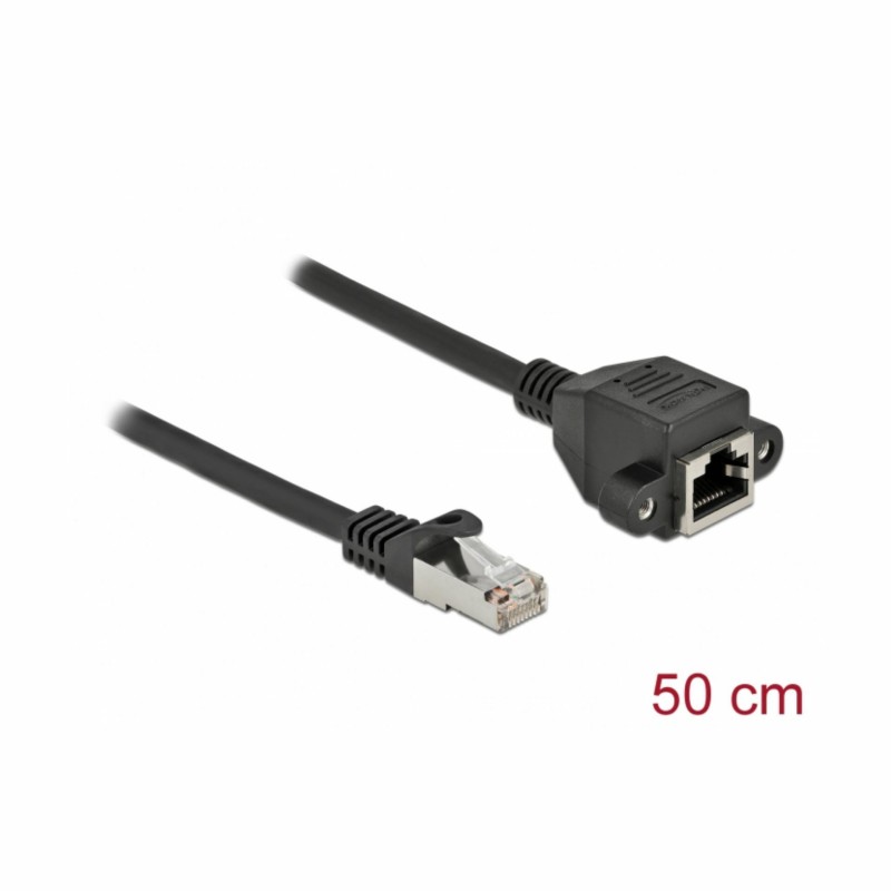 Mrežni kabel Delock patch SFTP CAT.6A, 0,5m, črn, 86999