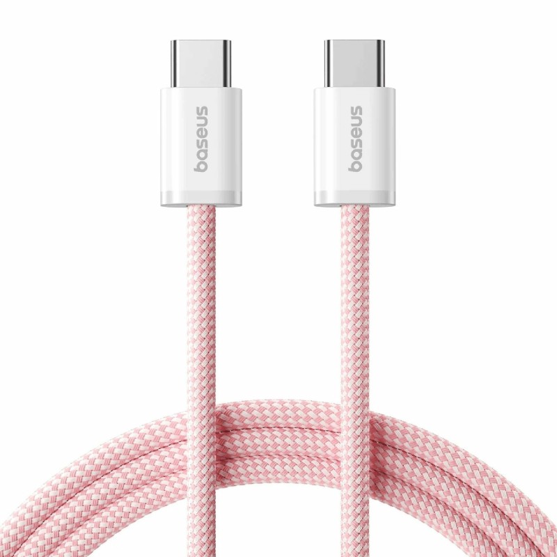 Kabel Baseus 100W 20V 5A USB C-C, 2m, pleten, roza