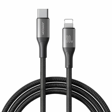 Kabel Joyroom USB-C v Lightning 30W črn pleten, 1m