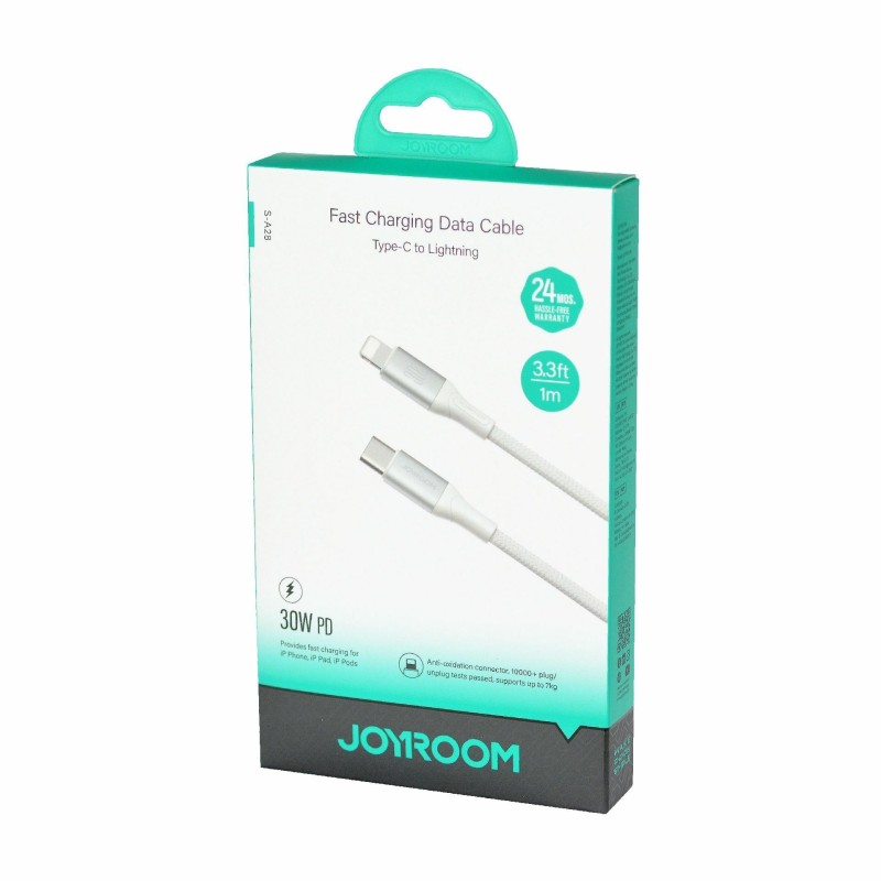 Kabel Joyroom USB-C v Lightning 30w pleten bel, 1m