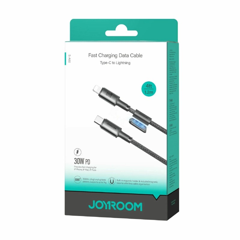 Kabel Joyroom USB-C v Lightning 30W črn pleten 1,2m