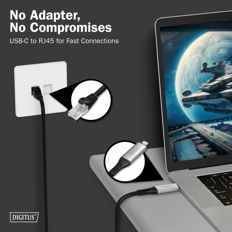 Kabel Digitus USB-C v Mrežni UTP RJ45 Gigabit, 3m