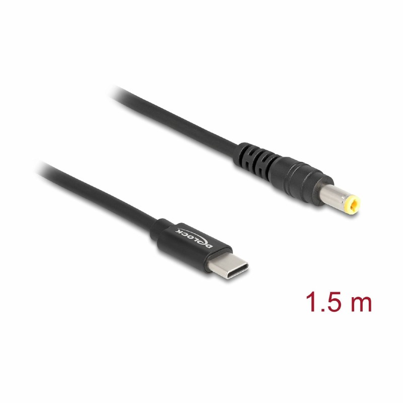 Kabel Delock USB-C napajalni za prenosnik 60W DC 5,5 fi x 2,5mm 1,5m